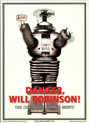 Lost Space Robby Robot Will Robinson Altoids Advertisement Postcard C190