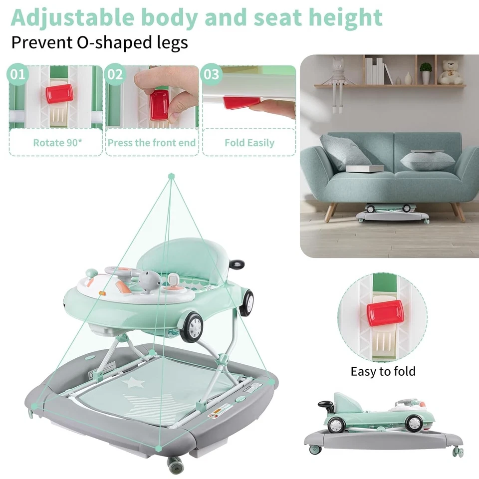 Andadores para bebés 5 y 1, Andador para bebés de actividad, Coche andador para bebés, Andador para bebés con rueda Foto 4 de 4