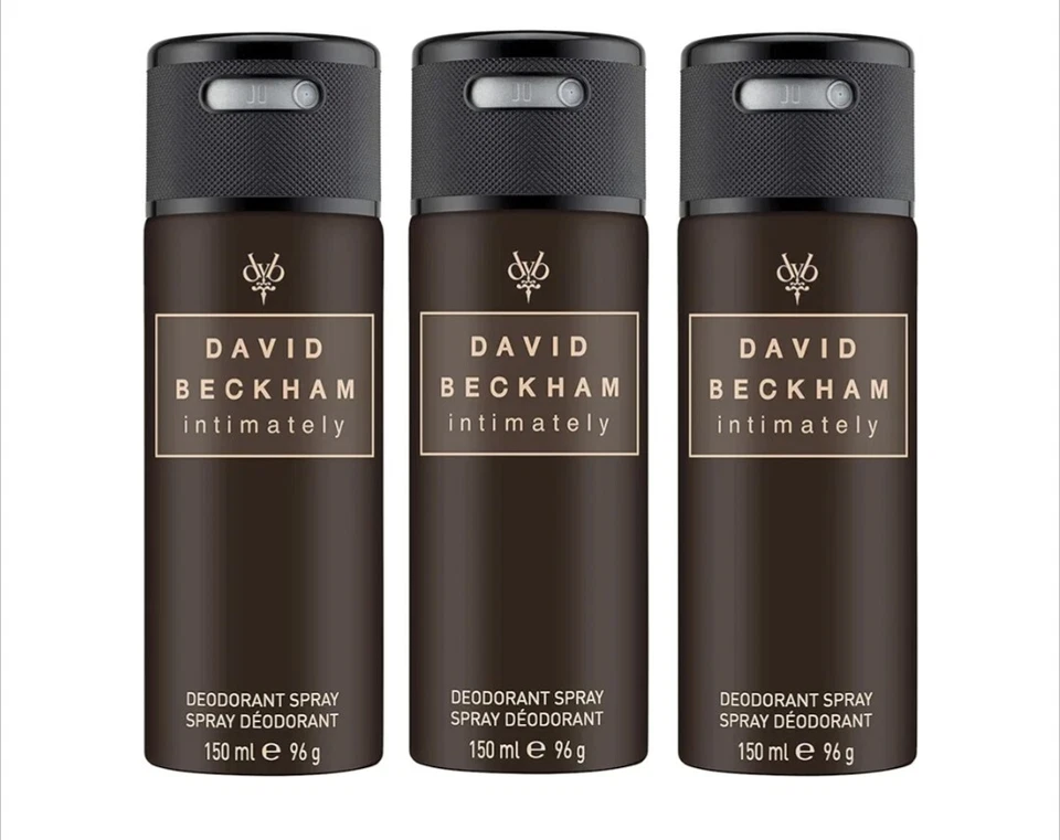 DAVID BECKHAM INTIMATELY MEN 150ML DEODORANT SPRAY PACK OF 3 - NEW