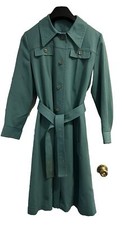 Vintage Forecaster Of Boston Long Trench Coat Teal Blue Belted 13/14