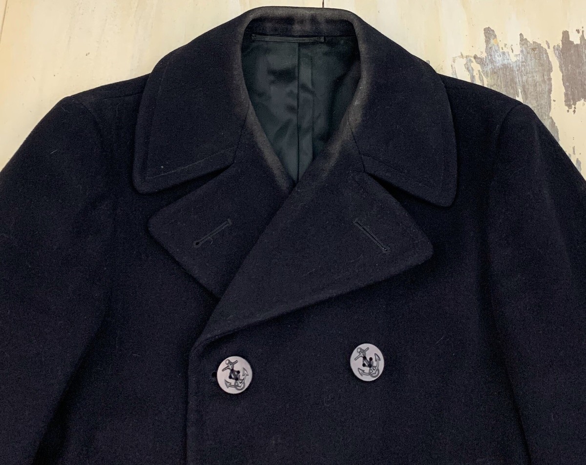 US NAVY PEACOAT - Vtg 60s Vietnam USN Blue Wool Coat, ID'd US NAVY PEACOAT - Vtg 60s Vietnam USN Blue Wool Coat, ID'd