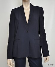 Elie Tahari LINDA One Button Virgin Wool Jacket Blazer Navy 8/44 Nwt 398