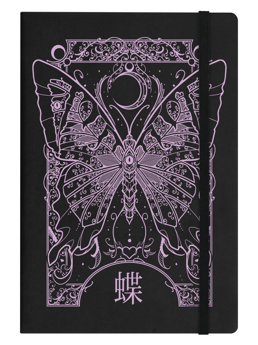 Notebook Cryptic Butterfly A5 Hard Cover Black 14 x 21cm