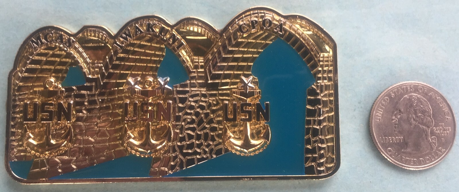 US NAVY CHALLENGE COIN MARINE CORPS AIR STATION (MCAS) IWAKUNI CHIEFS MESS CPOA-image