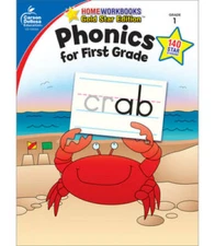 Phonics for First Grade, Grade 1: Gold Star Edition (Home Workbooks) - GOOD