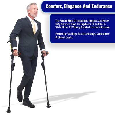 1 Pair Refurbished Ergobaum7G Ergonomic Crutches -Brand New Components- 7 Colors