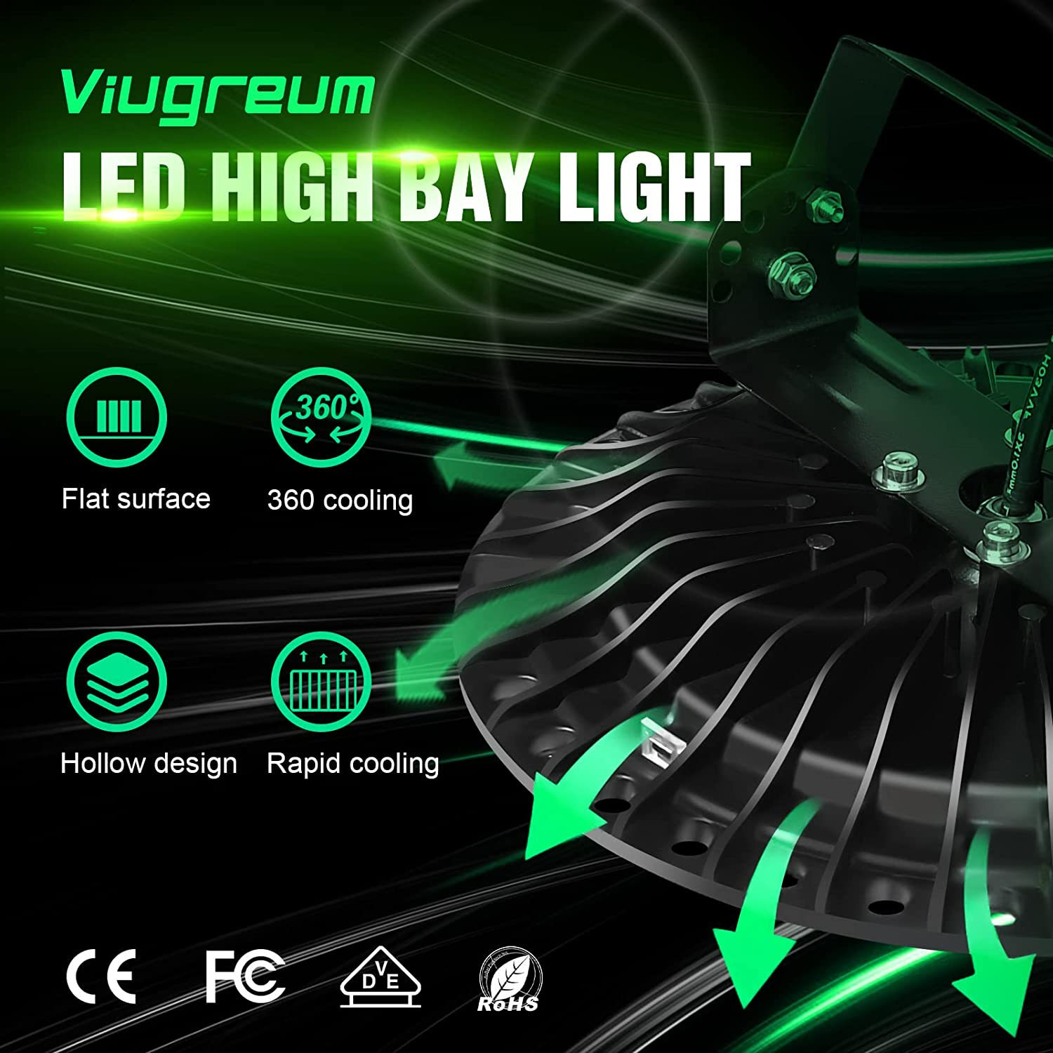 10 Pack 300W UFO LED High Bay Light Shop Industrial Commercial Factory Warehouse