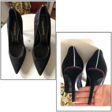 EMILIO PUCCI scarpe eleganti a punta scamosciate nere tacco a spillo EU37,5 - UK4,5