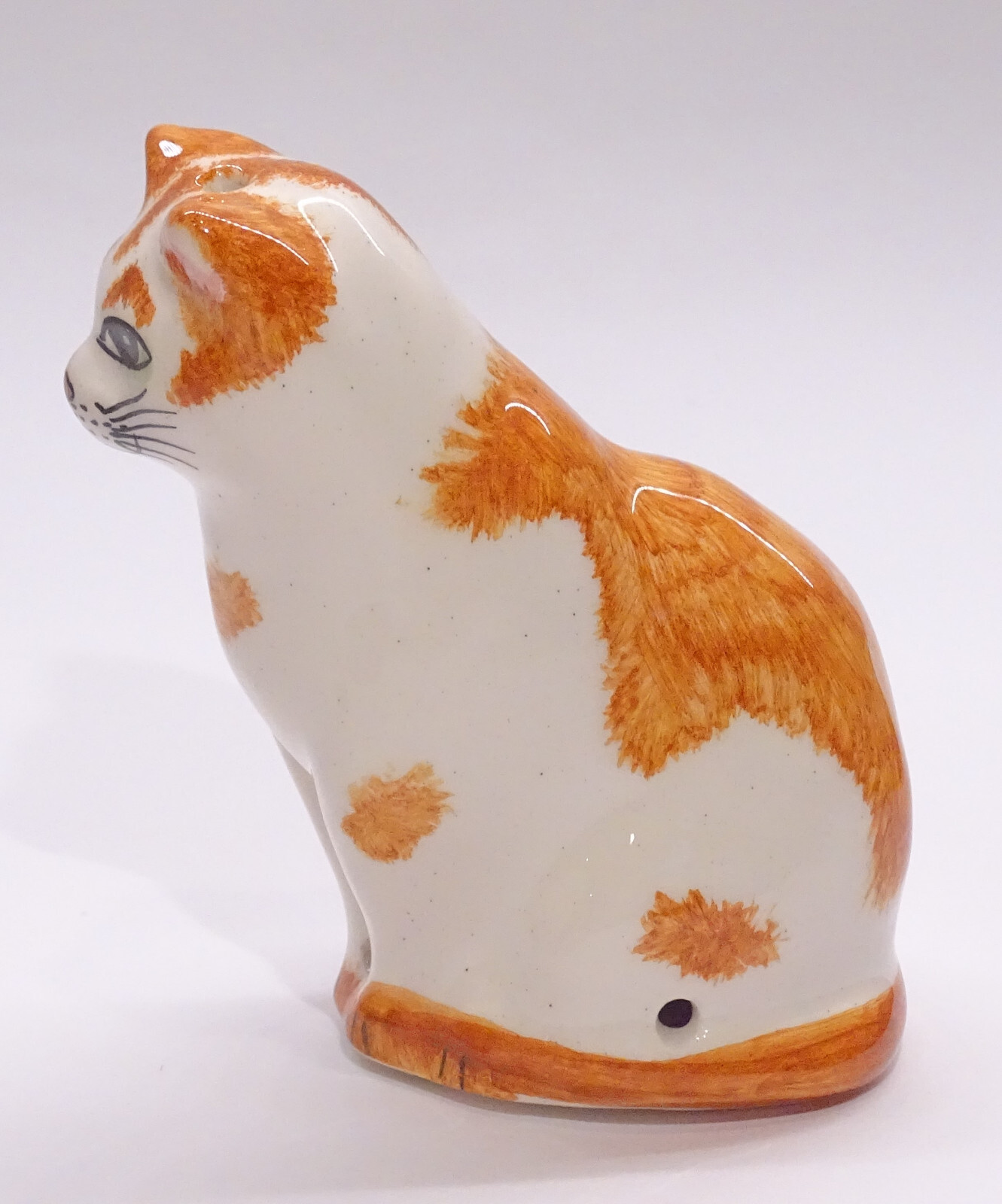 Babbacombe BLP Pottery ENGLAND * Orange/White Kitty Cat * Pie Bird Vent/Funnel