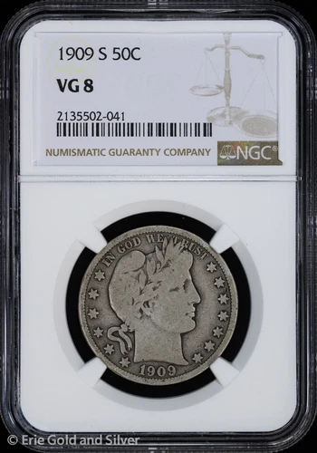 1909-S 50C Barber Half Dollar NGC VG 8