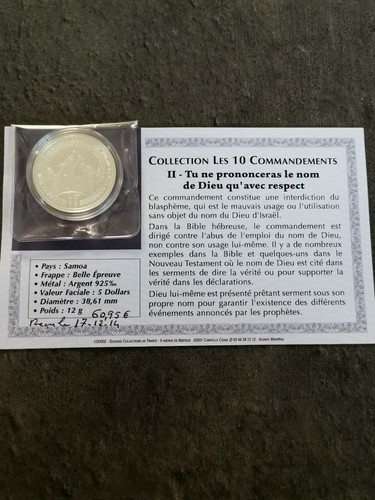 5 TALA 2012 (DOLLAR) SILBER SAMOA / DIE 10 GEBOTE / II - DU SPRICHST NICHT AUS - Bild 3 von 3