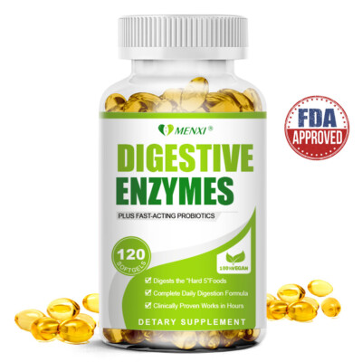 Multi-Enzyme Complex Capsules - Food Intolerance & Carb Digestion Aid 120pcs
