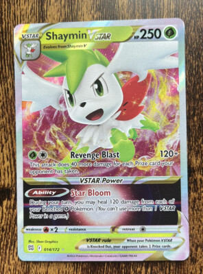 shaymin v pokemon card value Shaymin VSTAR 014/172 Brilliant Stars Pokemon TCG Ultra Rare NM