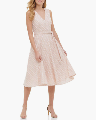 NWT TOMMY HILFIGER fit and flare bermuda pink sleeveless embroidered dress  8 | eBay