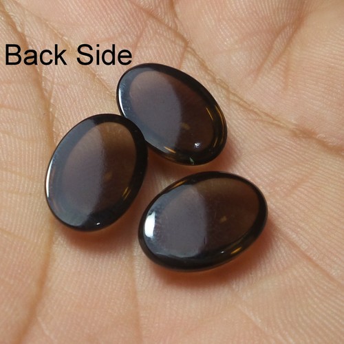 Lote de 3 piezas de cabujón de cuarzo ahumado natural de alta calidad de 16x11 mm con forma ovalada - Imagen 7 de 7