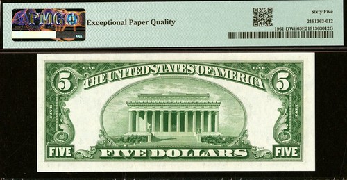 1950C $5 Federal Reserve Note PMG 65EPQ 2-Consecutive Cleveland Fr 1961-DWide II - Picture 5 of 5