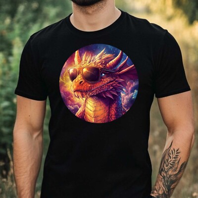 Mens Dragon Sunglasses Cotton T-Shirt Size XS to 5XL