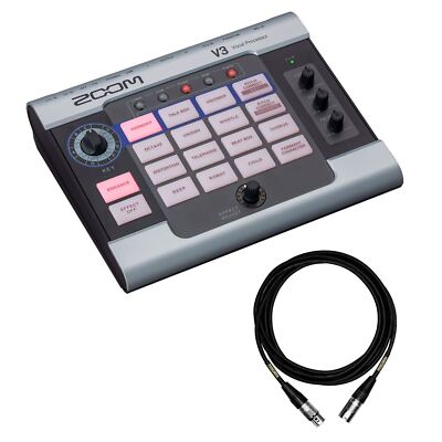 Zoom V3 Multi-Effects Vocal Processor Bundle with Mogami XLR Cable V-3 Voice