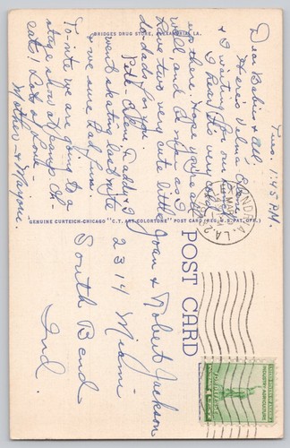 Postcard U.S. Post Office, Alexandria, Louisiana c1943 - Picture 2 of 2