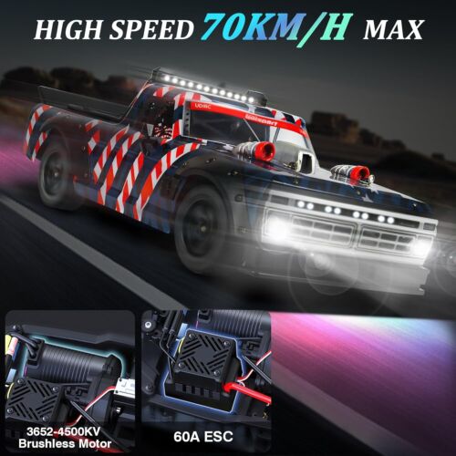 1:10 Drift Car Brushless 2,4GHz RC Auto 70KM/H High Speed Ferngesteuerter Truck USA - Bild 5 von 9