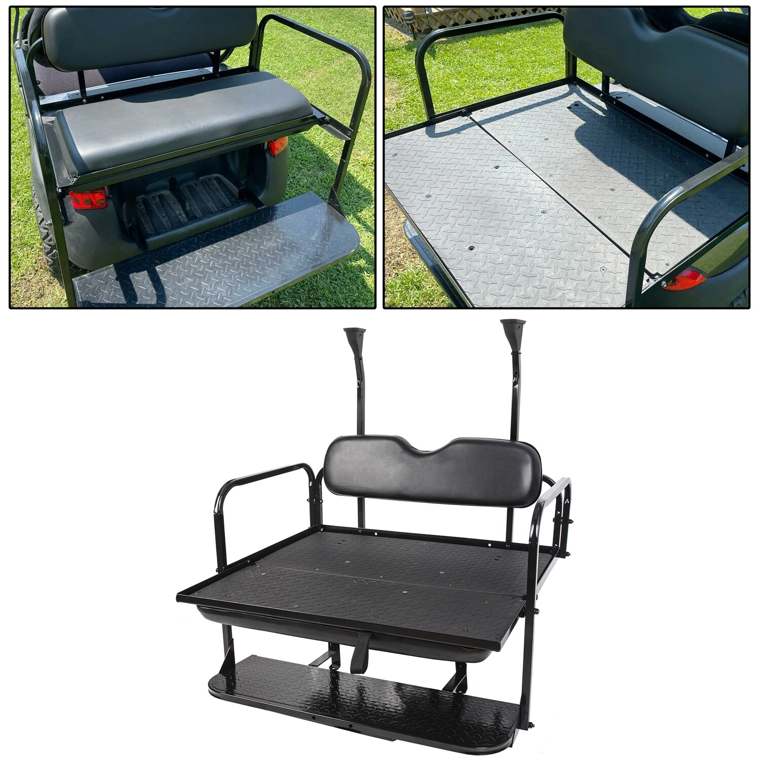 For Club Car Precedent/Tempo/Onward Golf Cart 2004-up Flip Rear Back Seat Kit