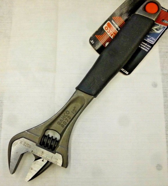 NEW!! Bahco 9073 R US Black Adjustable/Pipe Wrench Ergo, 12" eBay
