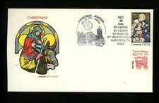 US Postal History Christmas - Town Cancel Pictorial 1990 Nazareth TX #1842