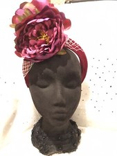 AU made Dark Red fascinator headpiece Races/ Spring Carnival/ Melbourne Cup
