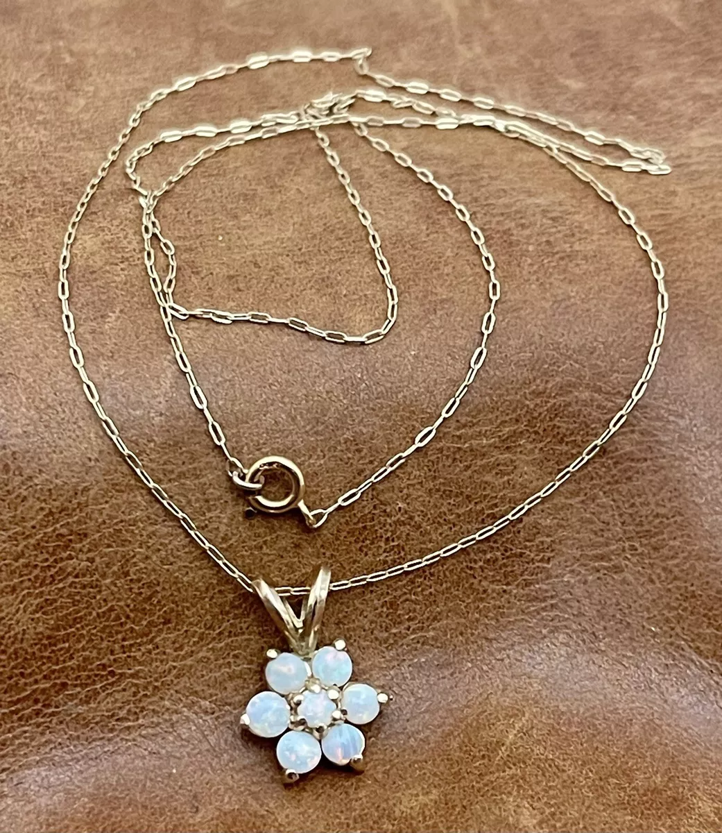 Opal flower pendant deals