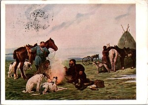 1930 USSR Russia Moscow Artist Postcard Hunters  Cover to USA MN St Paul