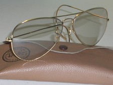 1960's 58 14 VINTAGE B L RAY BAN GRAY TONE PHOTOCHROMATIC UV AVIATOR SUNGLASSES