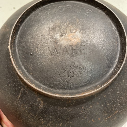 FAVORITE PIQUA WARE #3 Scotch Bowl Heat Ring Brass Cast Iron Pot Old Antique - Picture 7 of 9