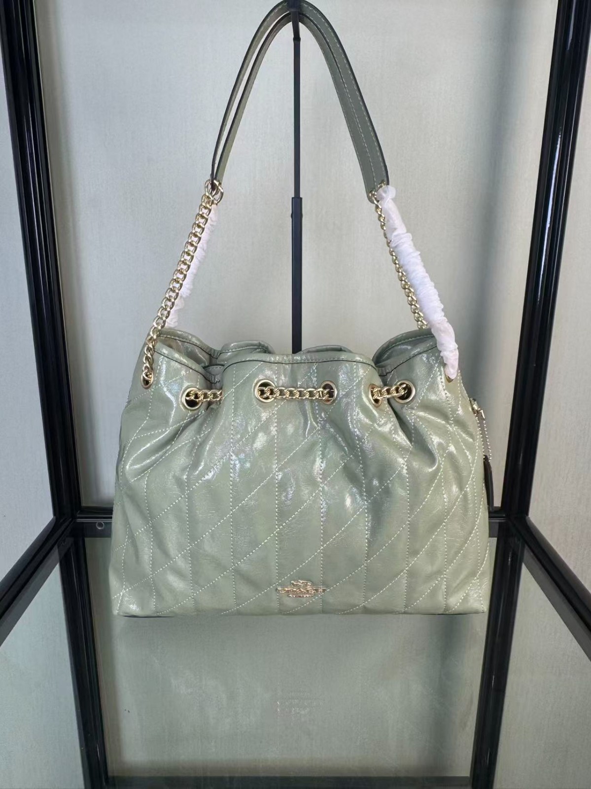 Coach Evelyn Shoulder Bag Quilted CDR00 Pistachio