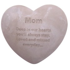 Wowser Mom Heart Shaped Memorial Stone, Sympathy Gift, Remembrance Garden Acc...
