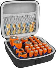 Small Hard Case Battery Organizer Storage Box, Batteries Carrying Holder Cont...