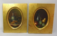 Vintage Still Life Paintings by listed artists Pair