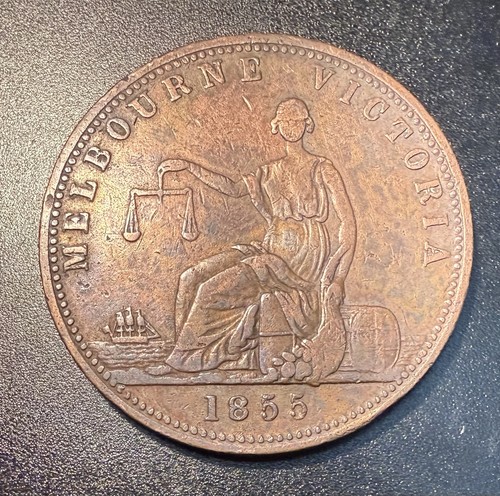 1855 E. De Carle & Co. Penny Token