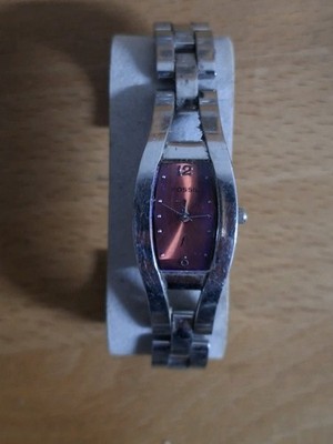 FOSSIL Purple Dial WR 30m Women's Watch Analog Quartz  braucht New Battery
