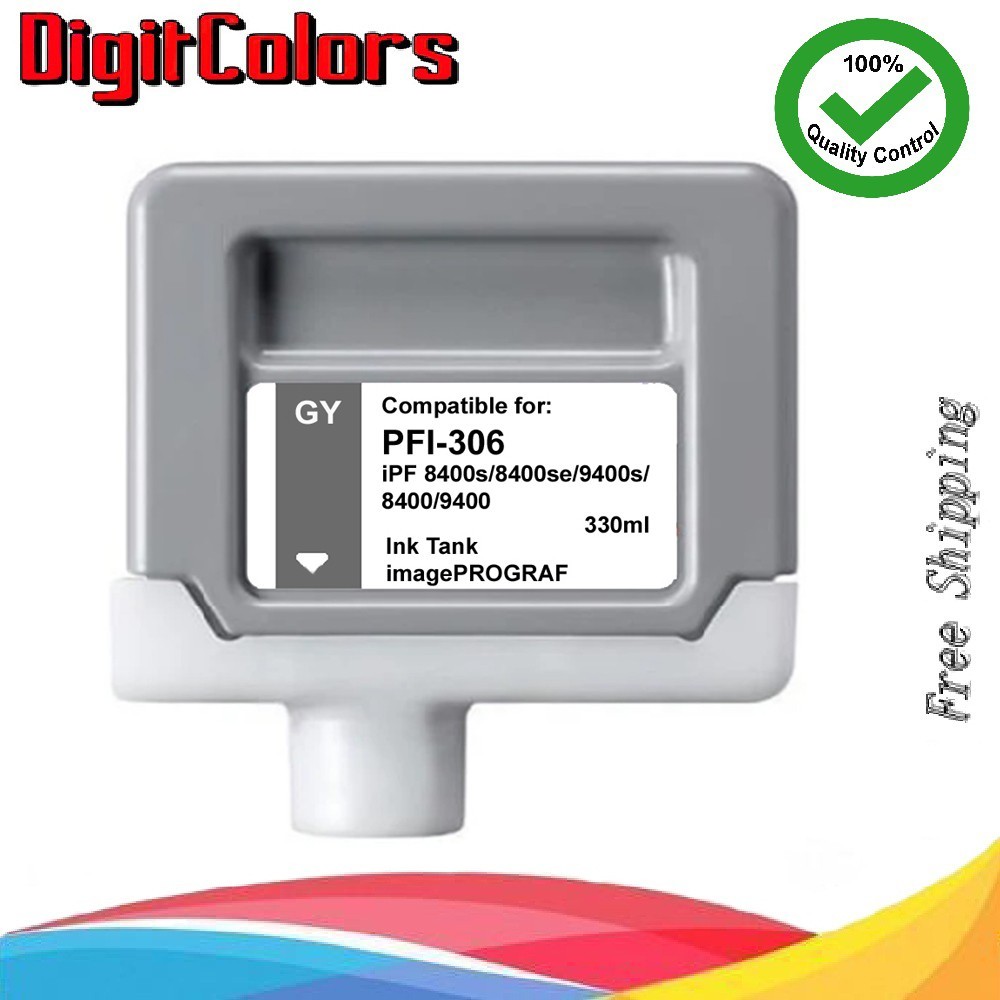 Serbatoio inchiostro grigio PFI-306 adatto a Canon IPF 8400s 8400se 9400s 8400 9400 PFI-306GY
