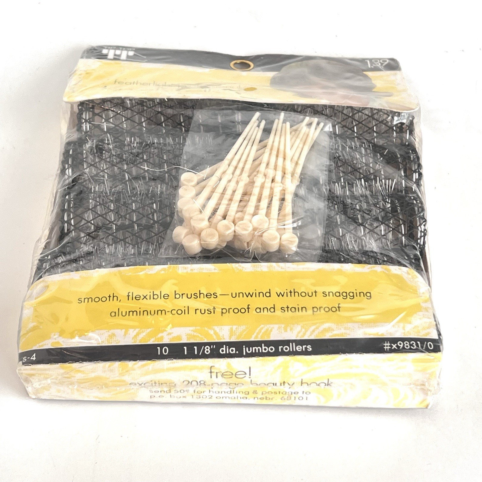 Vintage Tip Top Featherlight Brush Rollers 1 1/8 Size 10 Curlers New Old Stock