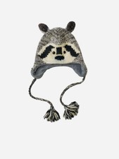 Wool Raccoon Animal Knit Kids Hat 5T