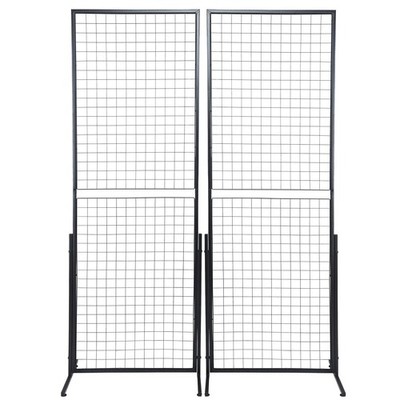 2' x 5.6' Grid Wall Panels Tower, 2 Packs Wire Gridwall Display Racks with T-Bas