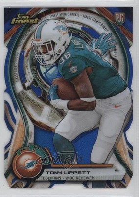 2015 Topps Finest Atomic Rookie Die-Cuts Blue Refractor /299 Tony Lippett RC 2t9
