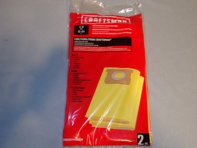 #ad 2pc CRAFTSMAN High Efficiency Collection Bags for 4 9 Gallon Wet Dry Vac NEW $11.99