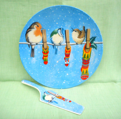 Premier Decorations Tortenteller & Servierer - Vögel & Strümpfe - 30 cm (12'') di'r