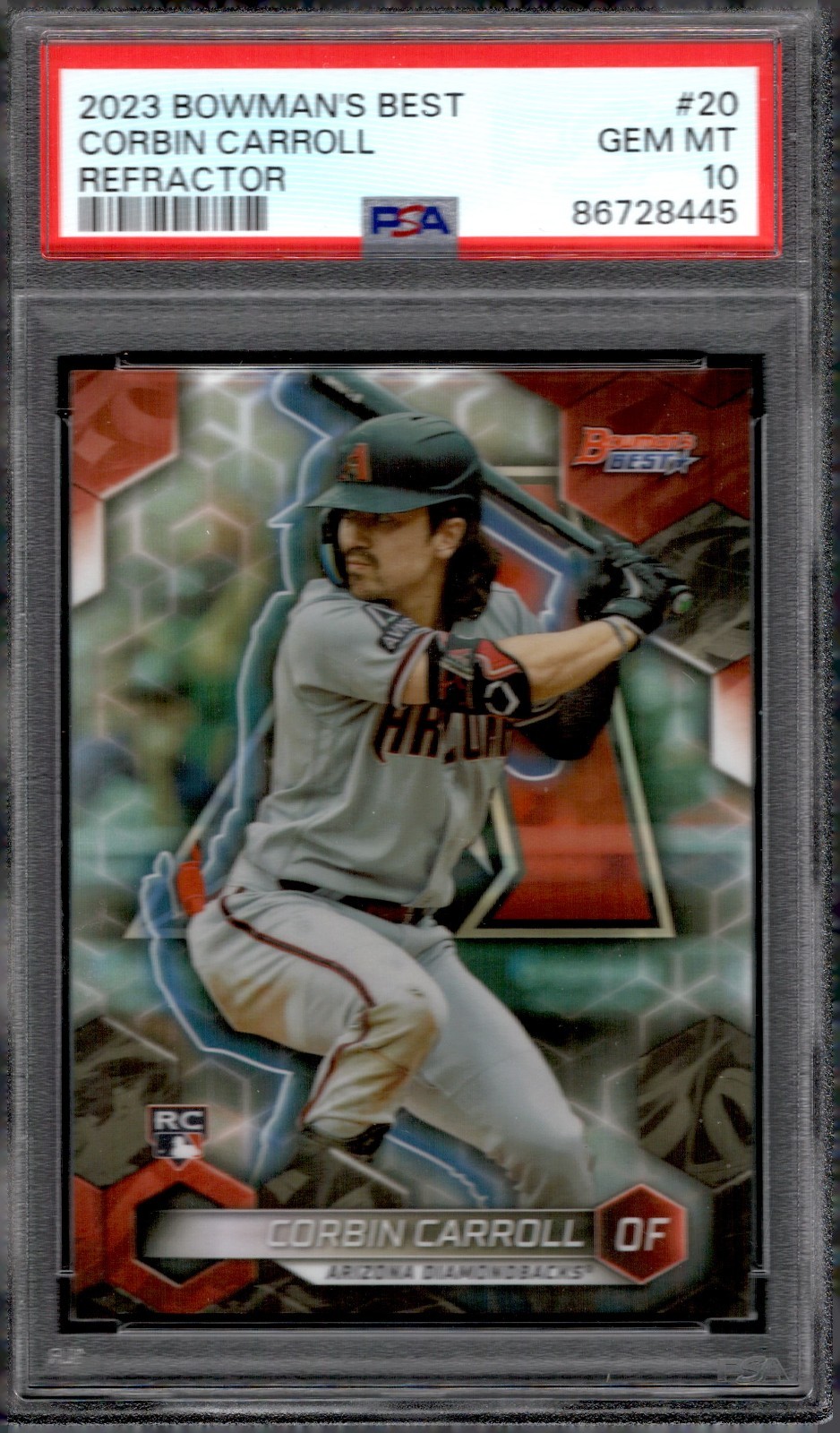 2023 Bowman’s Best Corbin Carroll Refractor #20 PSA 10