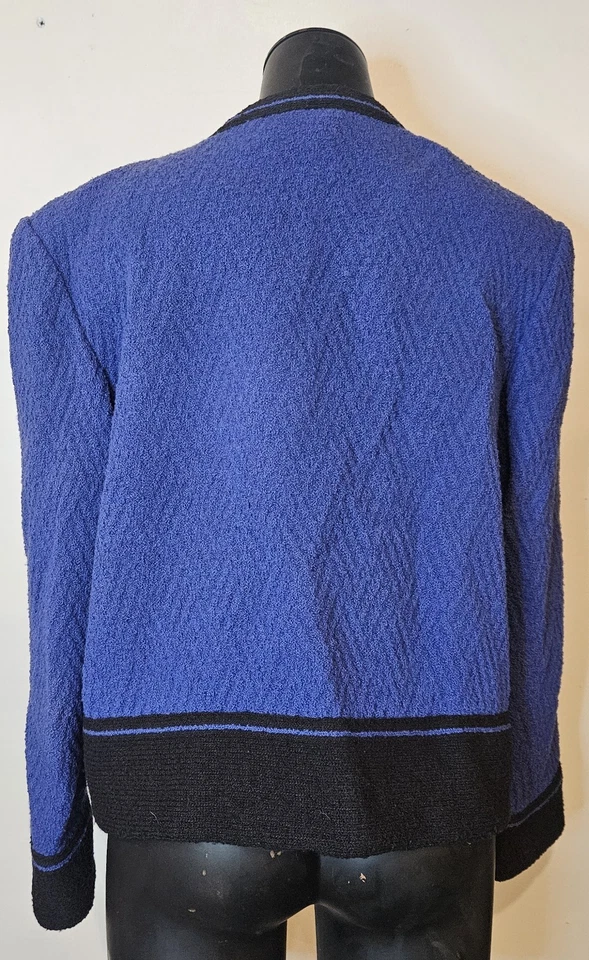 Blazer abierto de mezcla de lana Castleberry talla 14 azul negro Foto 2 de 4