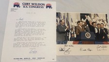 Curt Weldon for Congress Autographed Picture w/ President Ronald Reagan 1980s
