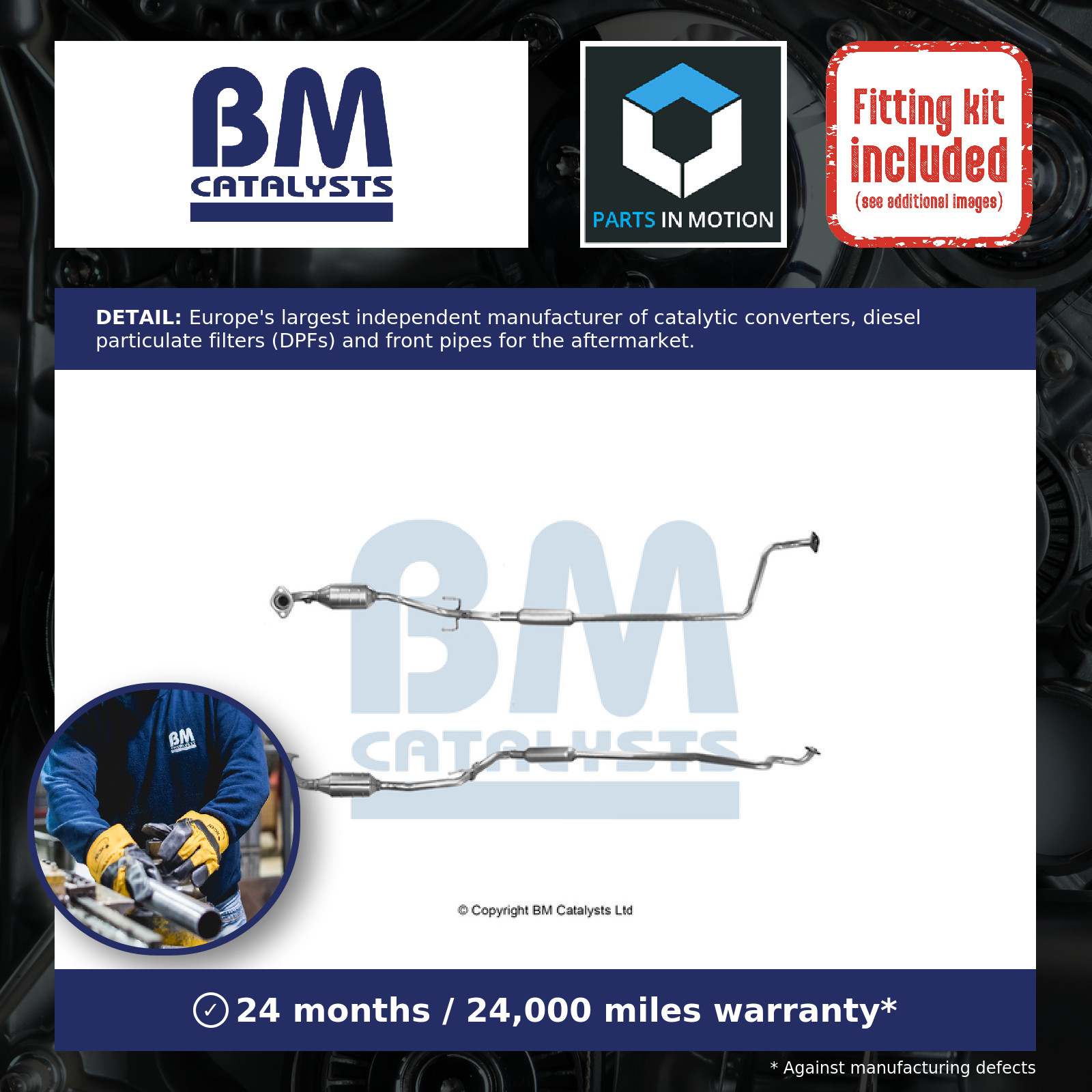 BM90727 Exhaust Petrol Catalytic Converter & Centre Box Pipe - Image 6