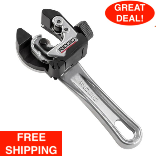 RIDGID Pipe Ratcheting Cutter 1/4"-1-1/8" Close Quarters Quick Cutting Copper